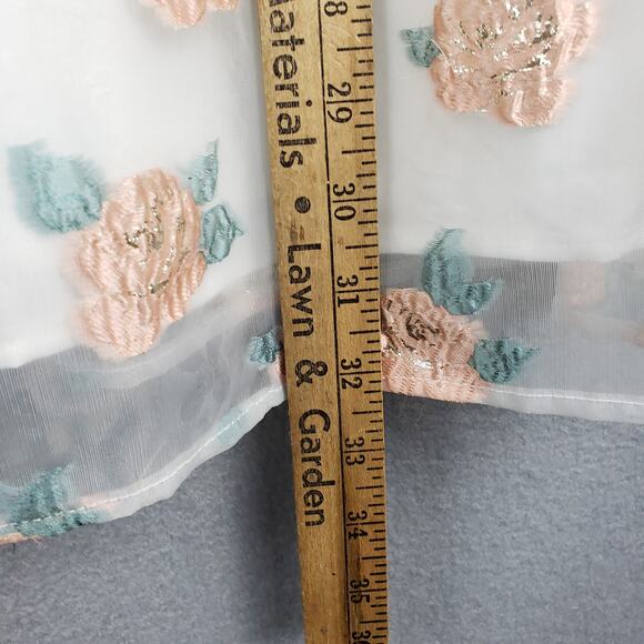 Altar'd State Size XS Floral Chiffon Puff Sleeve Mini Dress Pink Rosette Fairy - Picture 6 of 10